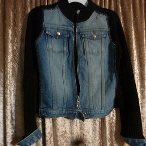 Arizona Denim& Black knitted Jacket Junior Large